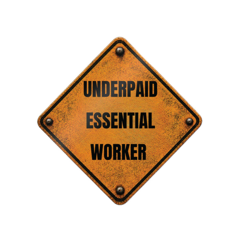 Underpaid Essential Worker Hard Hat Sticker | Die-Cut DTF Vinyl Decal