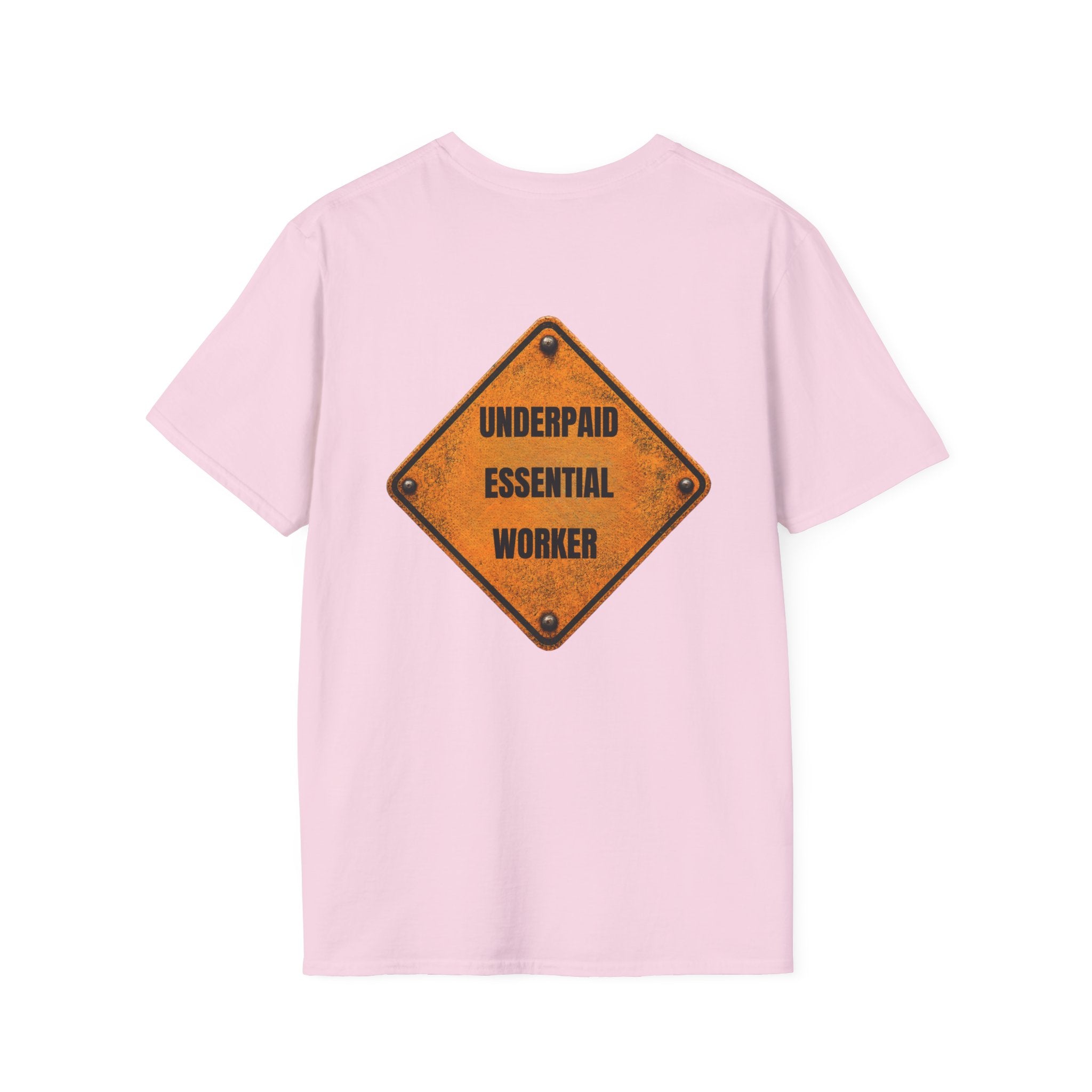 Underpaid Essential Worker T-Shirt | Funny Blue-Collar Construction & Utility Worker Tee