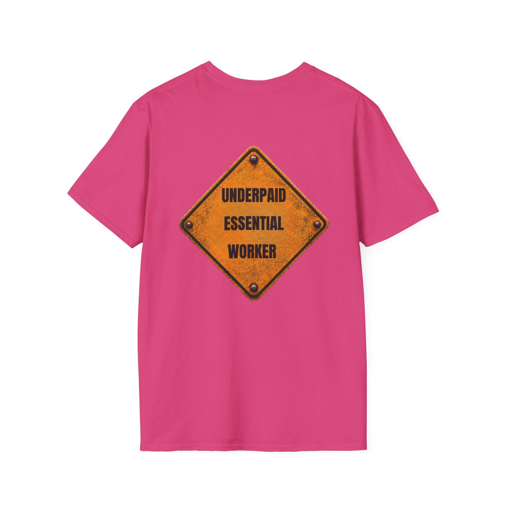 Underpaid Essential Worker T-Shirt | Funny Blue-Collar Construction & Utility Worker Tee