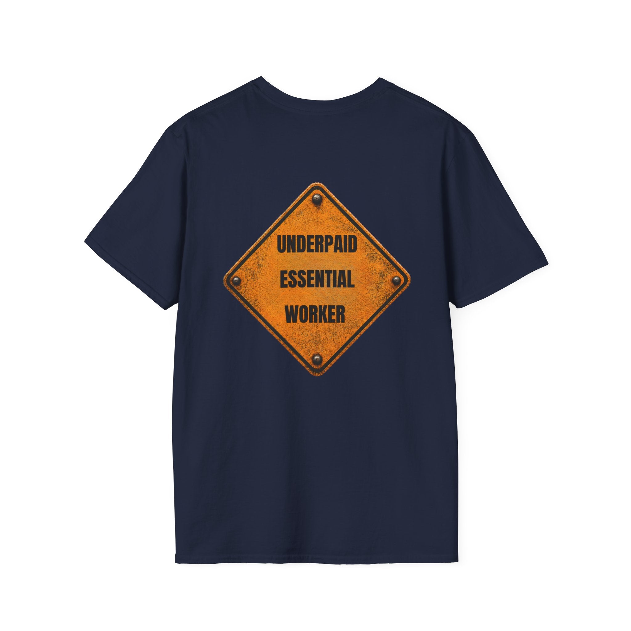 Underpaid Essential Worker T-Shirt | Funny Blue-Collar Construction & Utility Worker Tee