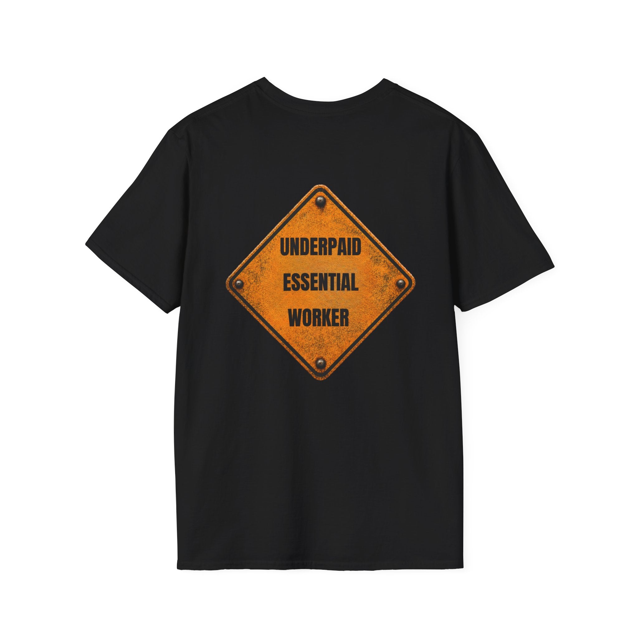 Underpaid Essential Worker T-Shirt | Funny Blue-Collar Construction & Utility Worker Tee