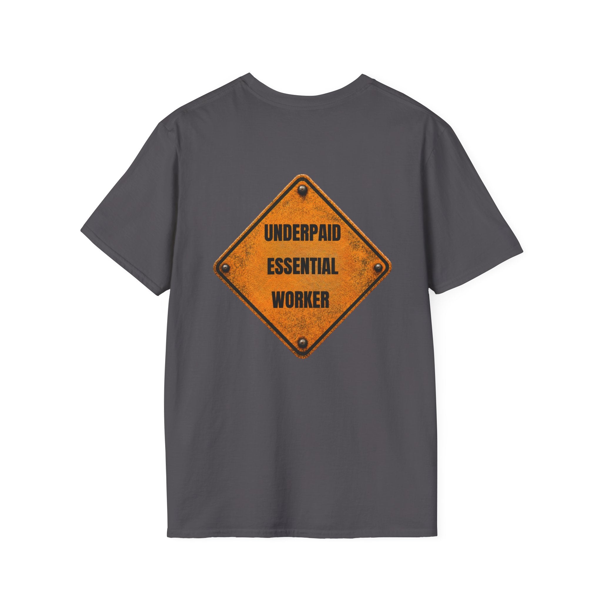 Underpaid Essential Worker T-Shirt | Funny Blue-Collar Construction & Utility Worker Tee