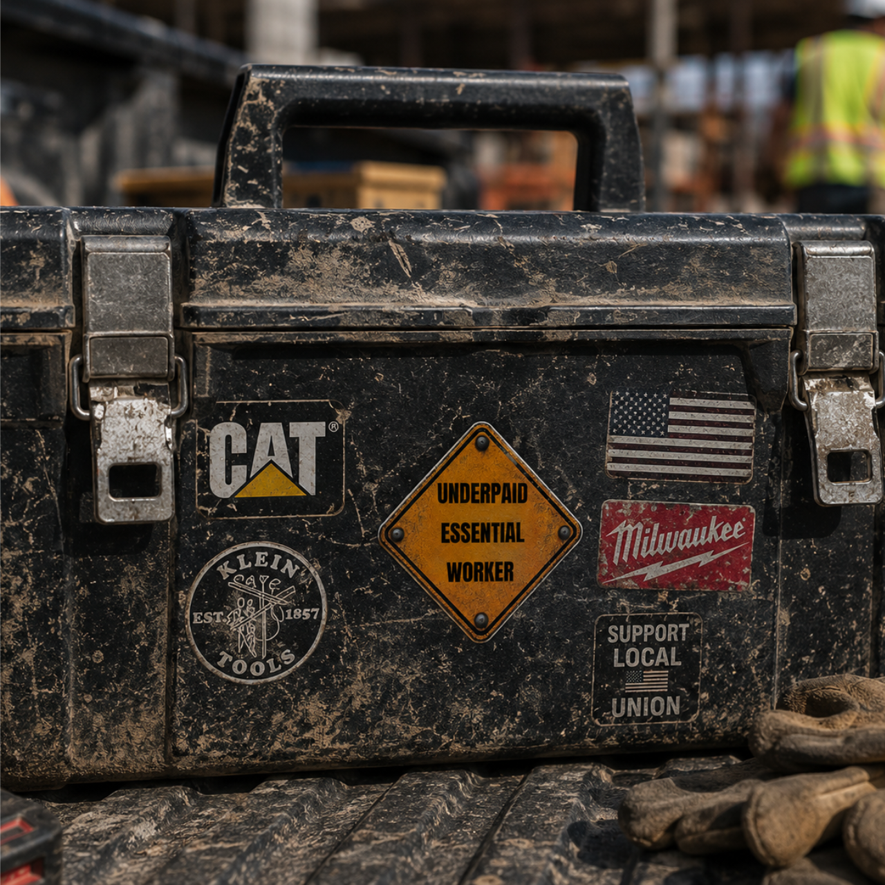 Underpaid Essential Worker Hard Hat Sticker | Die-Cut DTF Vinyl Decal