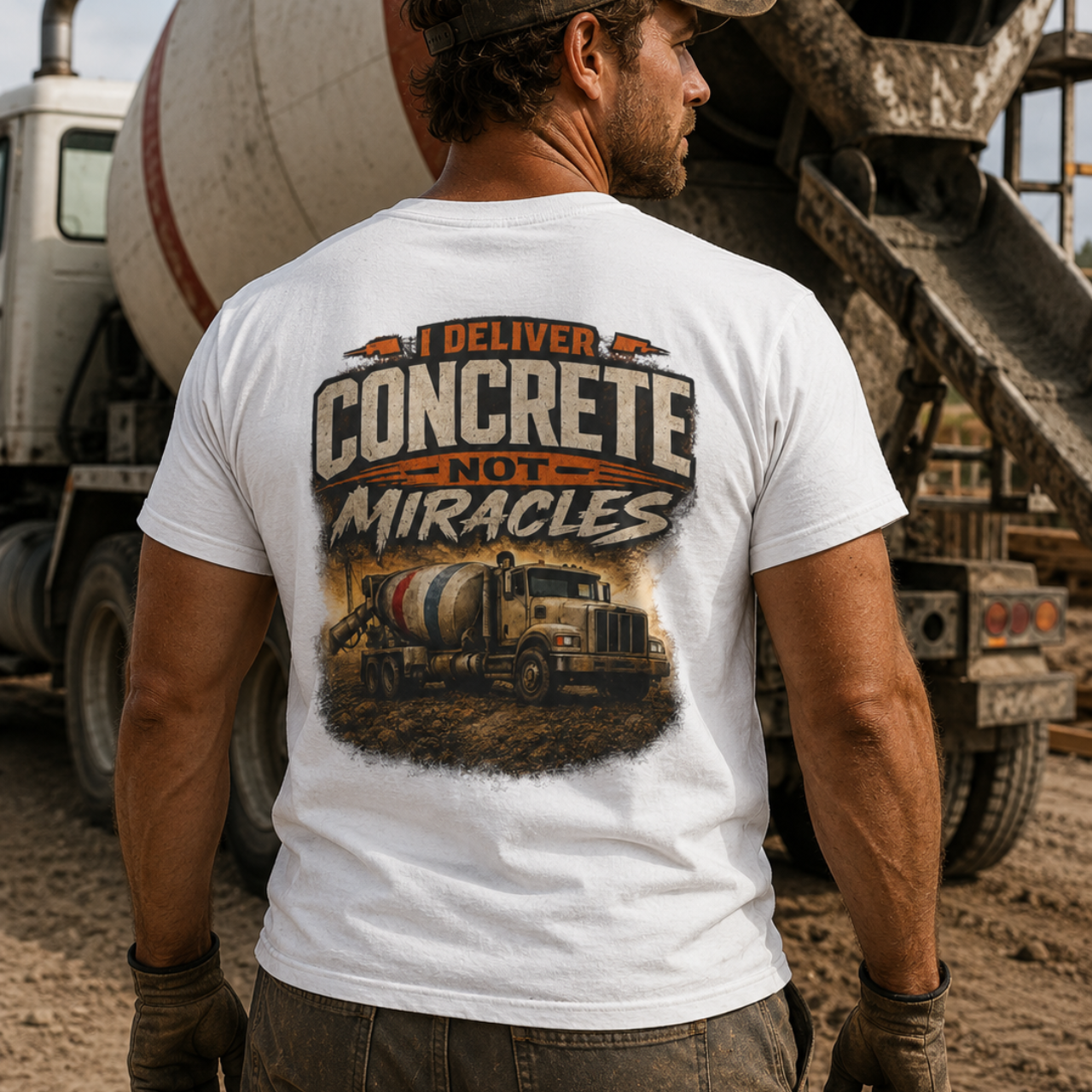 I Deliver Concrete Not Miracles T-Shirt | Funny Concrete Driver Shirt | Ready Mix Truck Driver Tee