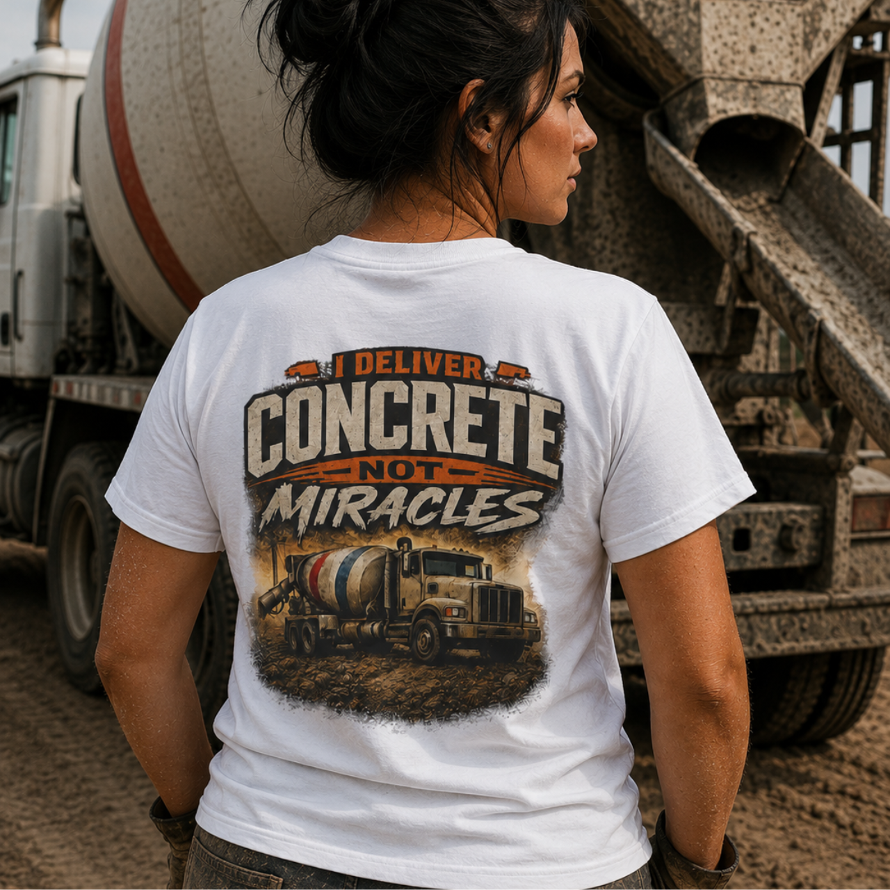 I Deliver Concrete Not Miracles T-Shirt | Funny Concrete Driver Shirt | Ready Mix Truck Driver Tee