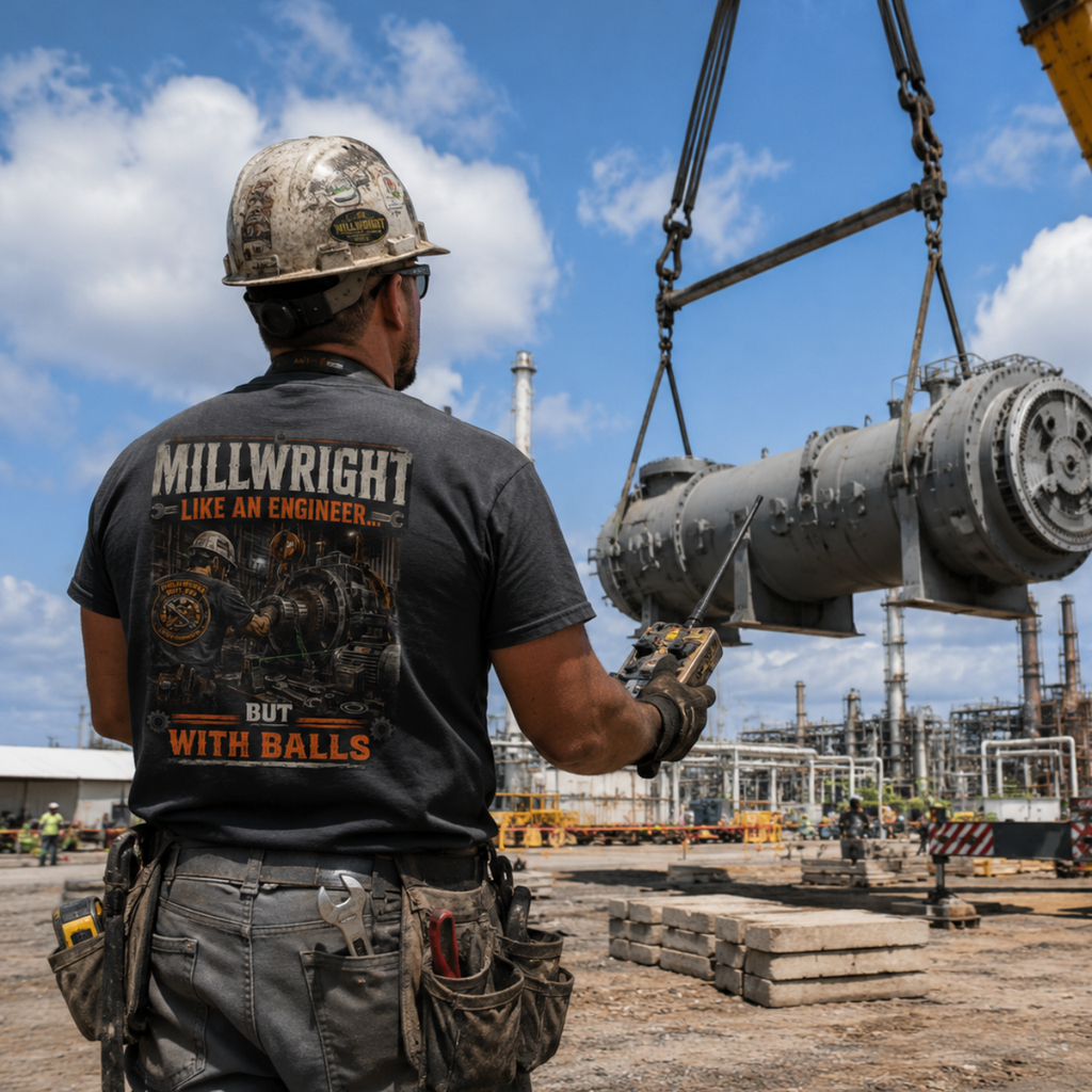 Millwright- Like an Engineer... But With Balls | Funny Millwright T-Shirt | Public Works Outlaw