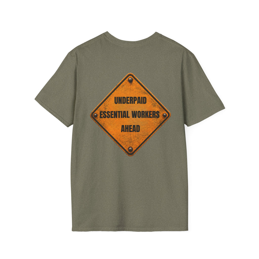Funny Public Works T-Shirt | Underpaid Essential Workers Ahead | Utility Worker Gift