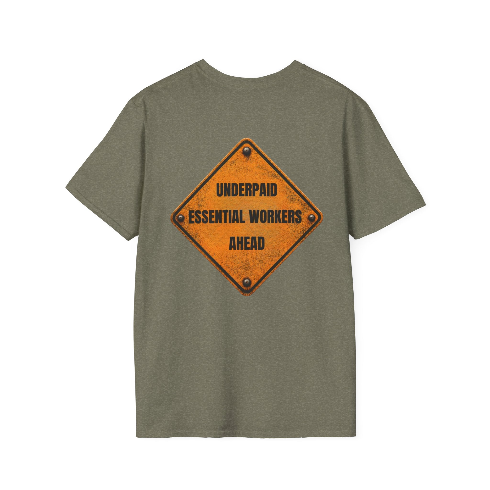 Funny Public Works T-Shirt | Underpaid Essential Workers Ahead | Utility Worker Gift