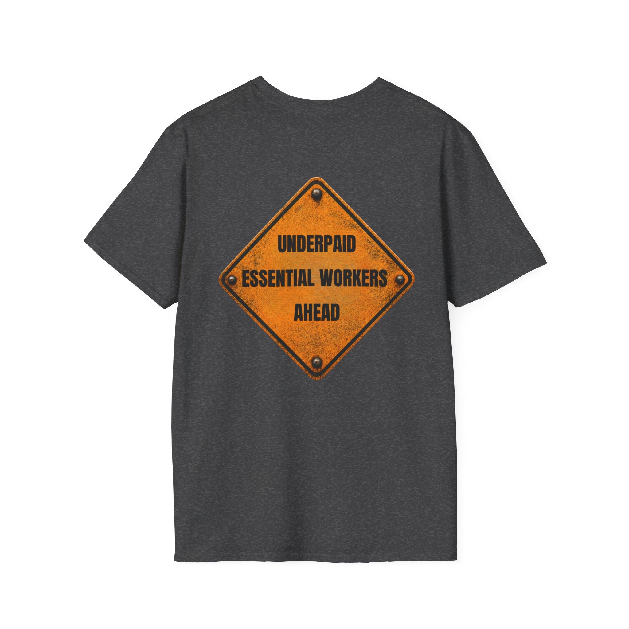 Funny Public Works T-Shirt | Underpaid Essential Workers Ahead | Utility Worker Gift