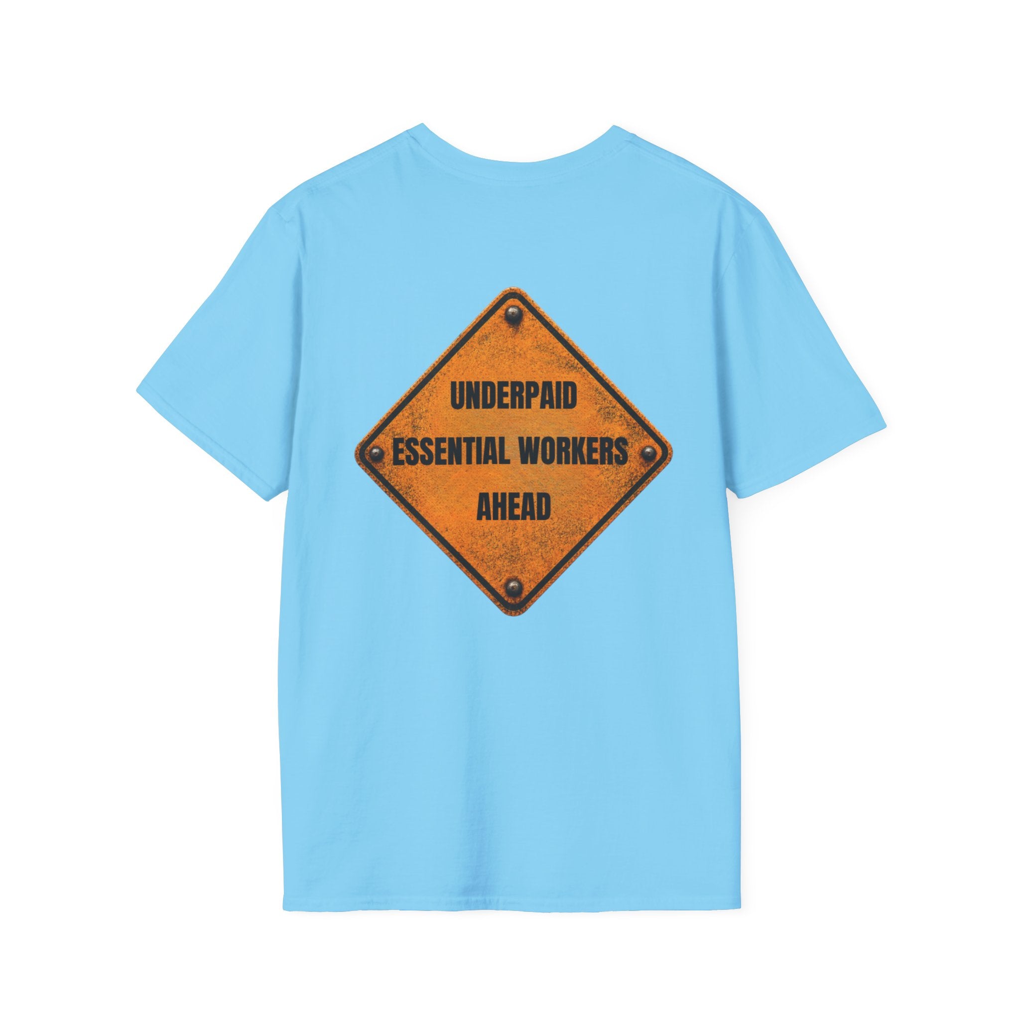 Funny Public Works T-Shirt | Underpaid Essential Workers Ahead | Utility Worker Gift